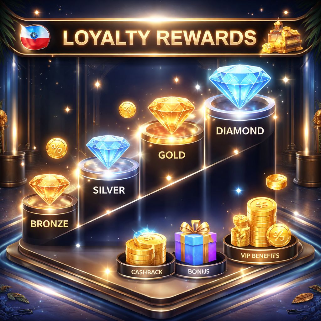 Interfaz estilizada de recompensas de lealtad para CashWin77 mostrando múltiples niveles VIP y ventajas premium para jugadores en Chile.